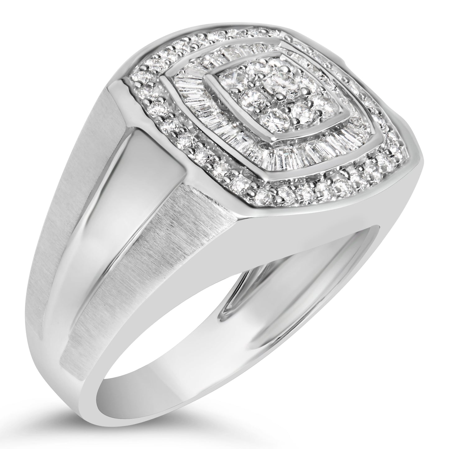 14K White Gold Men's Diamond Band Ring (1 cttw, H-I Color, SI1-SI2 Clarity) Bids.com