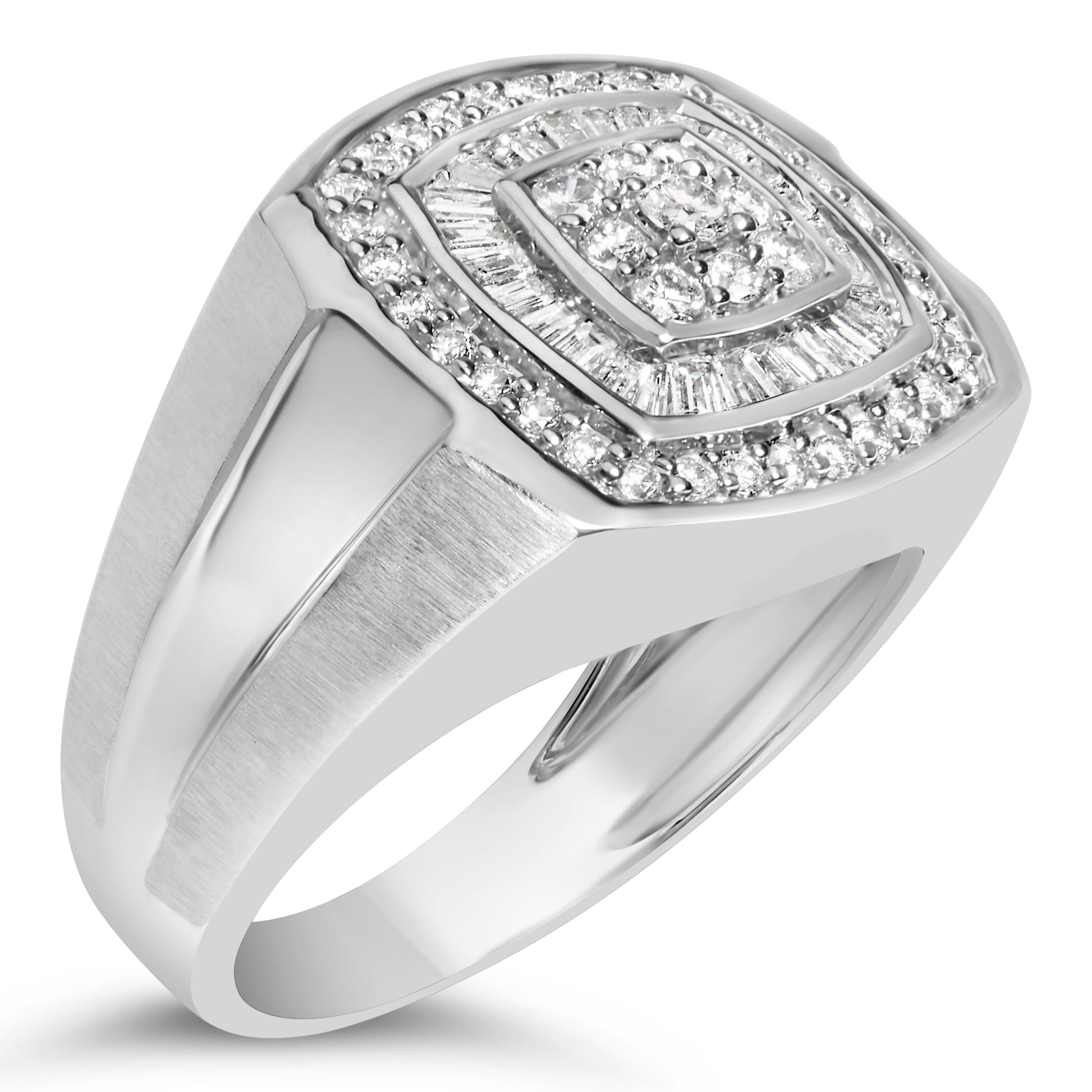 14K White Gold Men's Diamond Band Ring (1 cttw, H-I Color, SI1-SI2 Clarity) Bids.com