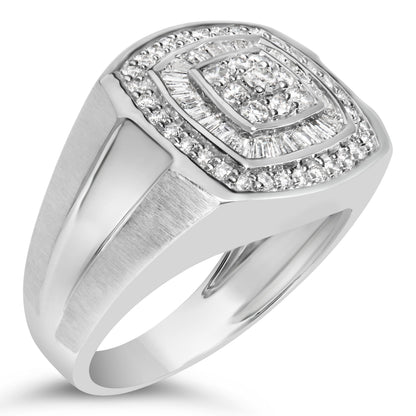 14K White Gold Men's Diamond Band Ring (1 cttw, H-I Color, SI1-SI2 Clarity) Bids.com