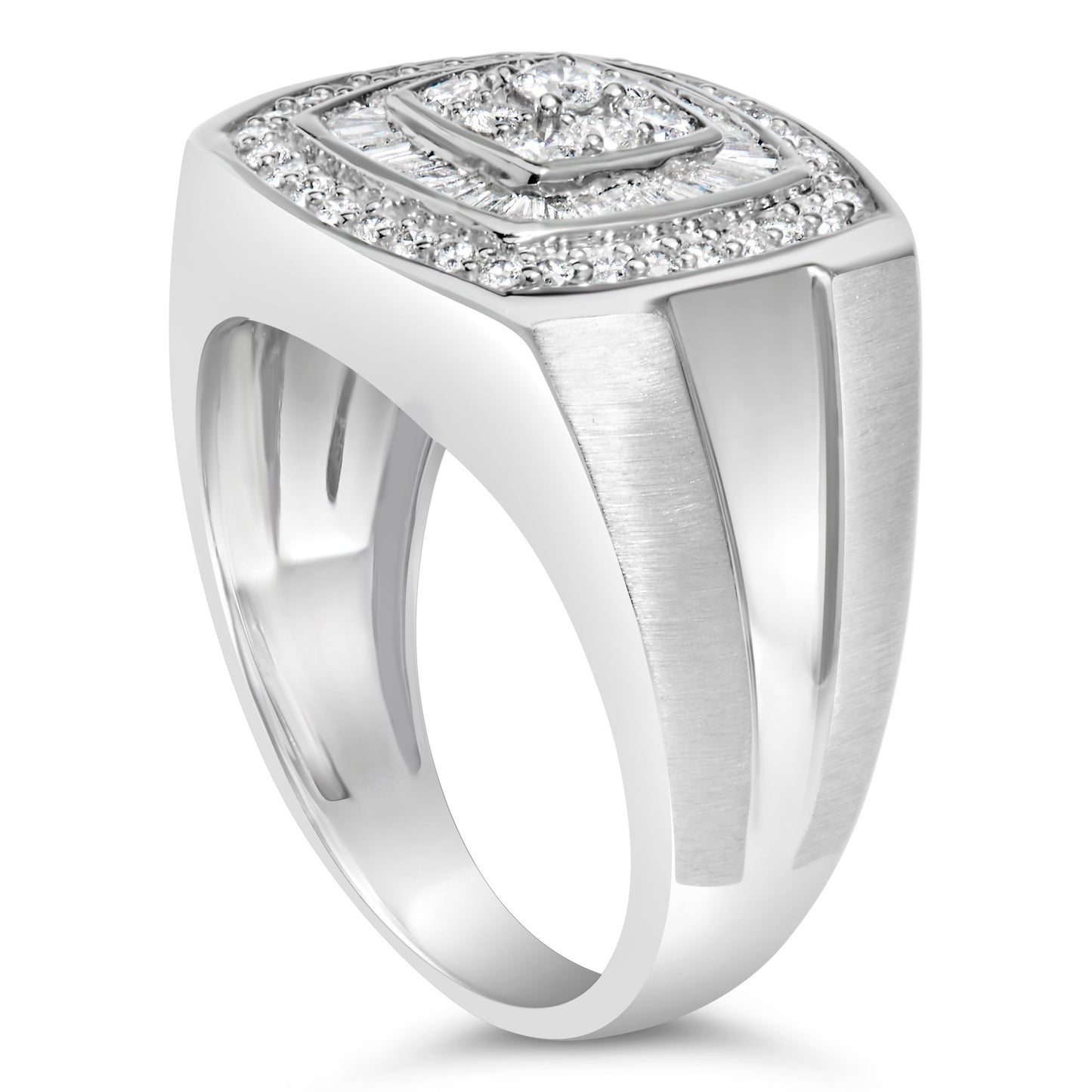 14K White Gold Men's Diamond Band Ring (1 cttw, H-I Color, SI1-SI2 Clarity) Bids.com