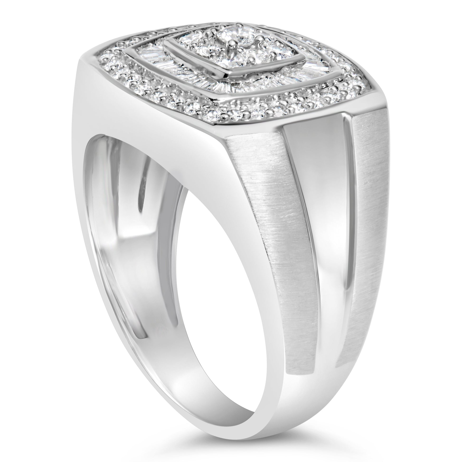 14K White Gold Men's Diamond Band Ring (1 cttw, H-I Color, SI1-SI2 Clarity) Bids.com