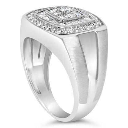14K White Gold Men's Diamond Band Ring (1 cttw, H-I Color, SI1-SI2 Clarity) Bids.com