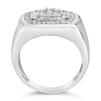 14K White Gold Men's Diamond Band Ring (1 cttw, H-I Color, SI1-SI2 Clarity) Bids.com