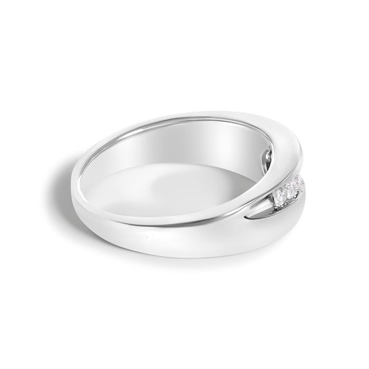 Men's.925 Sterling Silver 1/2 Cttw Diamond 9 Stone Band Ring - Size 10 Bids.com