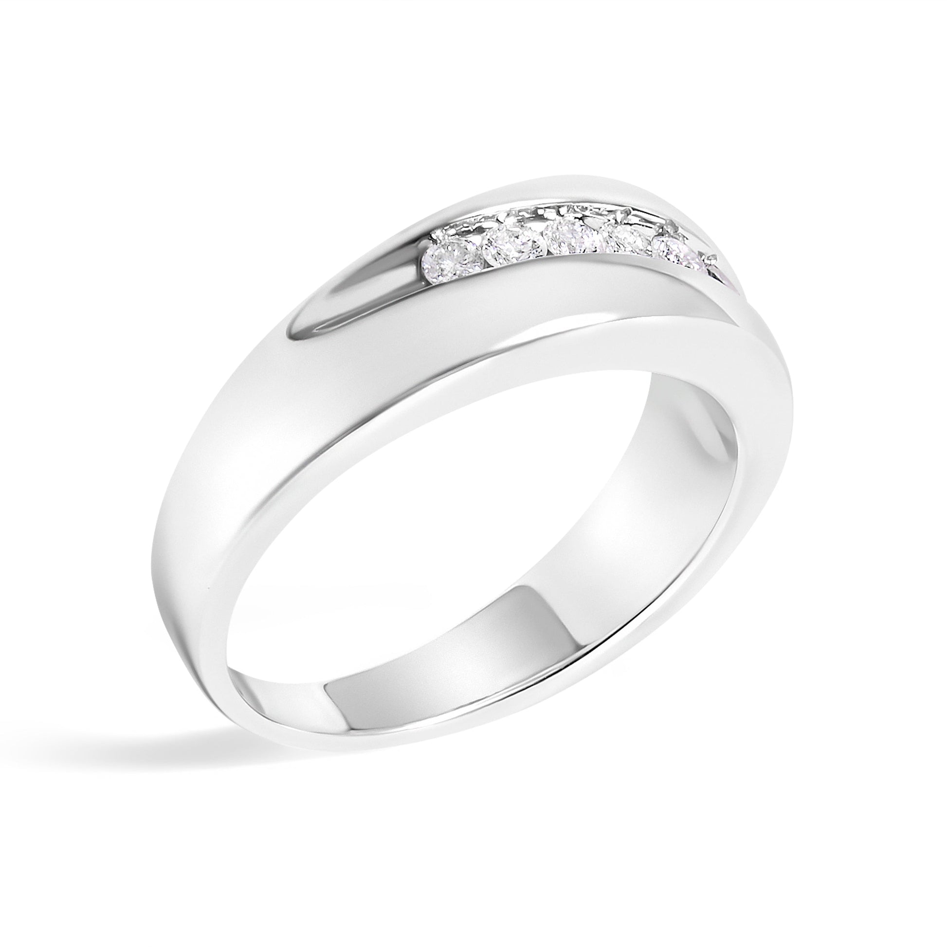 Men's.925 Sterling Silver 1/2 Cttw Diamond 9 Stone Band Ring - Size 10 Bids.com