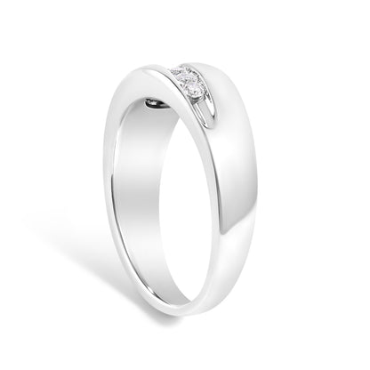 Men's.925 Sterling Silver 1/2 Cttw Diamond 9 Stone Band Ring - Size 10 Bids.com