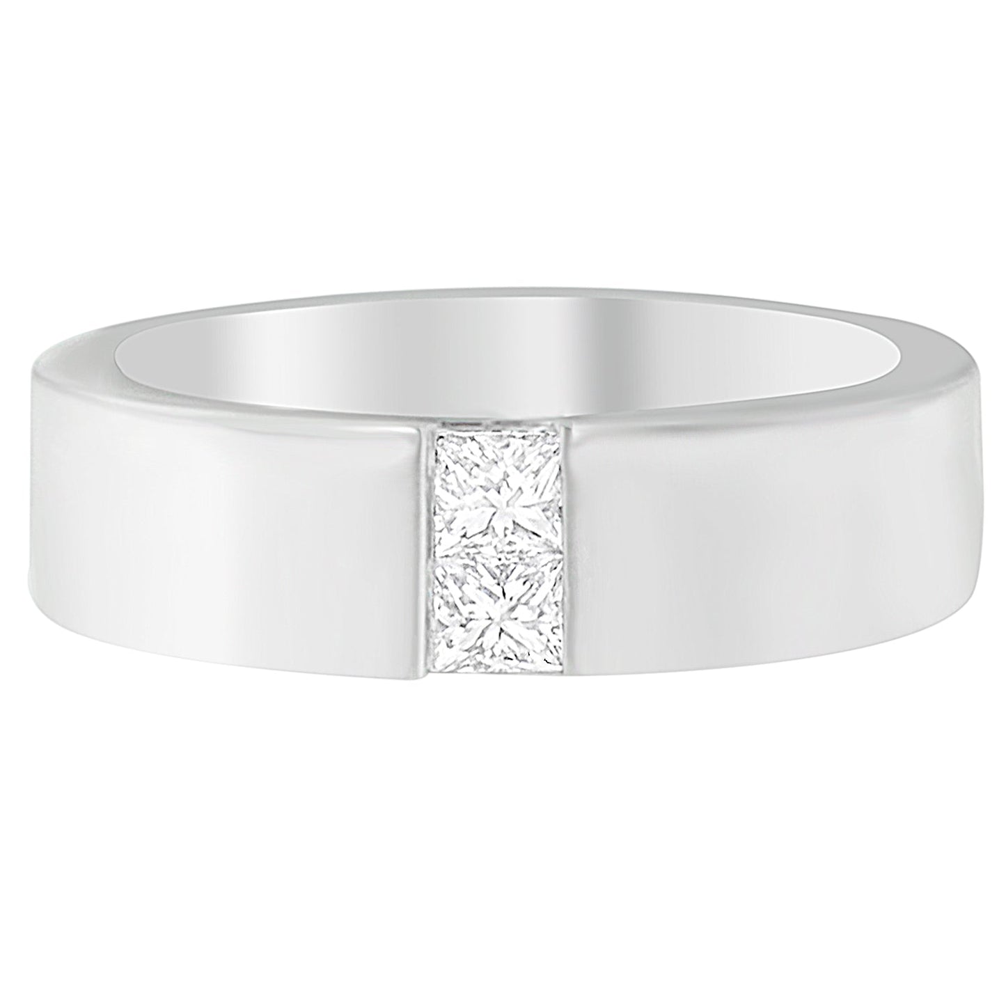 Men's 14K White Gold 1/4 ct.TDW Diamond Channel Band Ring (G-H, VS1-VS2) Bids.com
