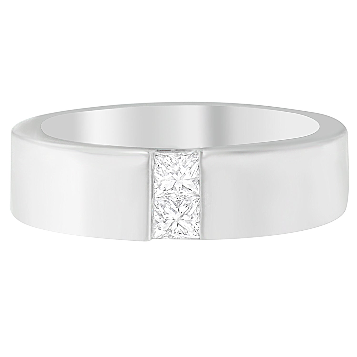 Men's 14K White Gold 1/4 ct.TDW Diamond Channel Band Ring (G-H, VS1-VS2) Bids.com
