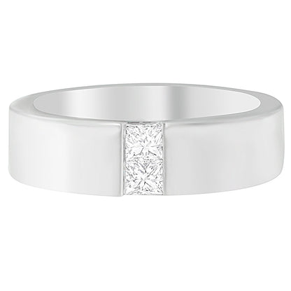 Men's 14K White Gold 1/4 ct.TDW Diamond Channel Band Ring (G-H, VS1-VS2) Bids.com