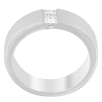Men's 14K White Gold 1/4 ct.TDW Diamond Channel Band Ring (G-H, VS1-VS2) Bids.com