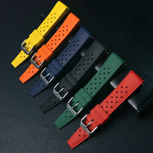 Amazfit Balance, GTR, GTS & Bip FKM Rubber Tropic Band, Perforated BandsCo Straps
