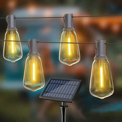 50 Ft. Solar String Outdoor Lights with Remote ST38 Vintage Edison Bulbs DailySale