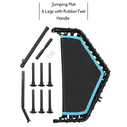 50" Mini Fitness Rebounder Spring-Less Indoor 3-Level Adjustable Foam Handle DailySale