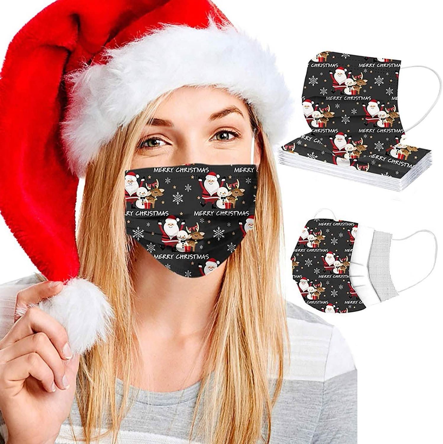 50-Pack: Holiday Themed Disposable Non-Medical 3-Ply Face Mask DailySale