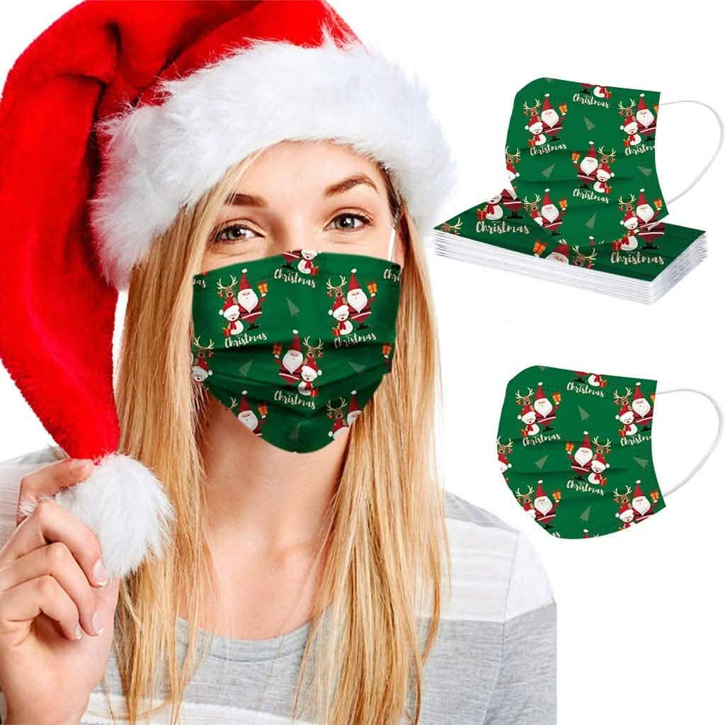 50-Pack: Holiday Themed Disposable Non-Medical 3-Ply Face Mask DailySale