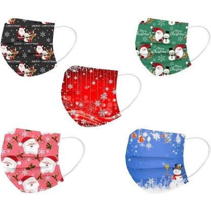 50-Pack: Holiday Themed Disposable Non-Medical 3-Ply Face Mask DailySale