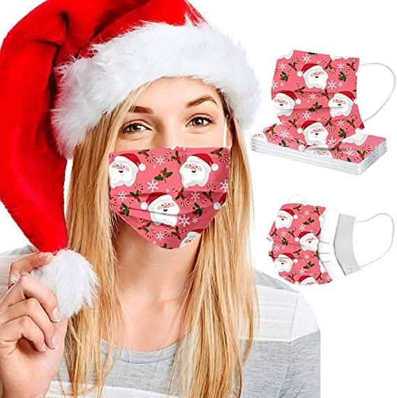 50-Pack: Holiday Themed Disposable Non-Medical 3-Ply Face Mask DailySale