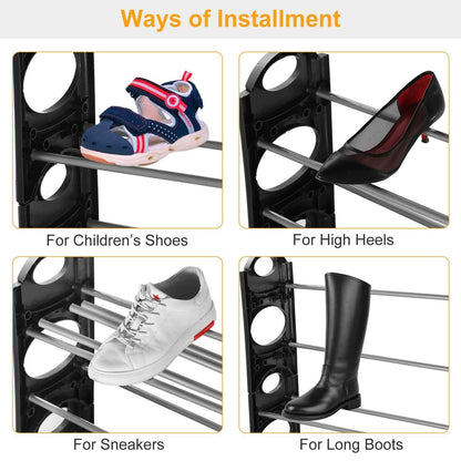 50-Pair Shoe Rack Storage Organizer 10-Tier Portable Wardrobe Tower DailySale
