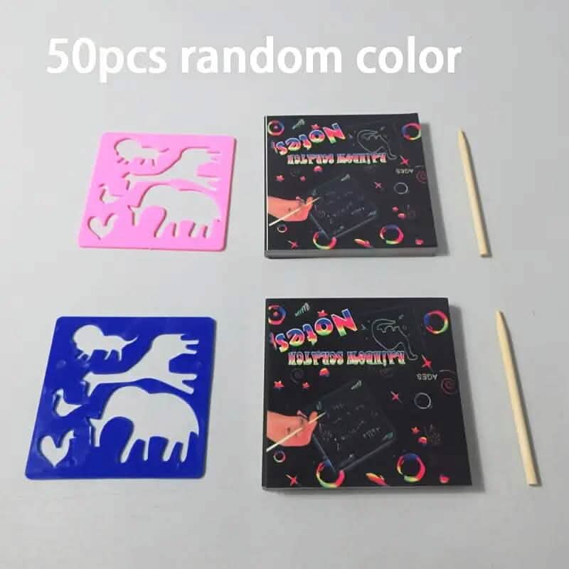 50-Pieces: Rainbow Scratch Art Kit DailySale