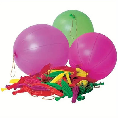 50-Pieces: Vibrant Punch Balloons Set - Heavy-Duty, Rubber-Banded, and Long-Lasting DailySale