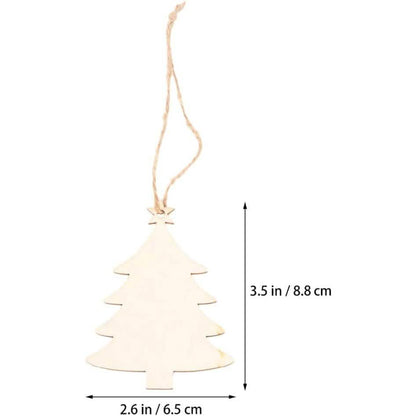 50-Pieces: Wooden Mini Christmas Tree Small Pendant DailySale