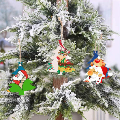 50-Pieces: Wooden Mini Christmas Tree Small Pendant DailySale