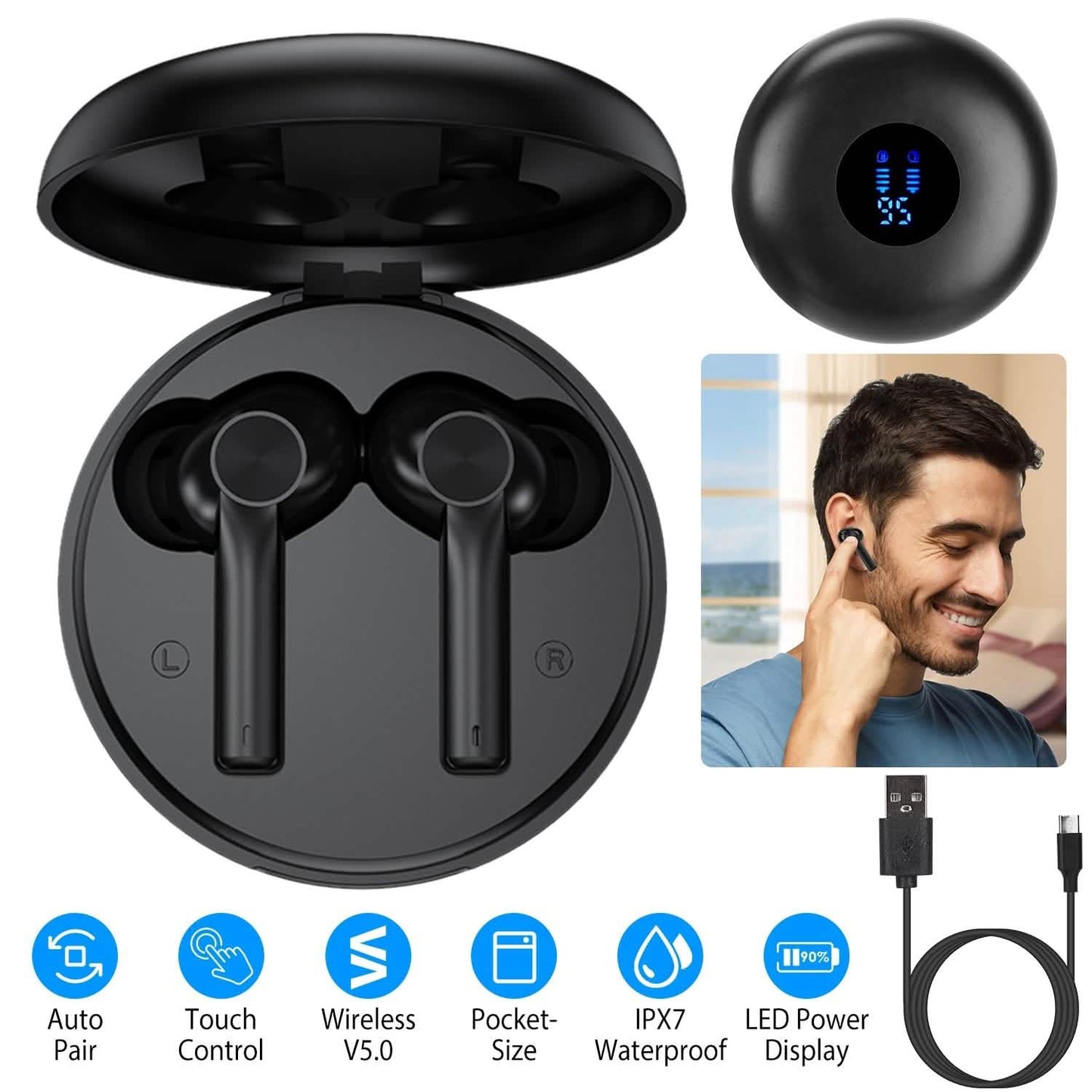 5.0 TWS Wireless Earbuds DailySale