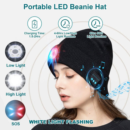 5.0 Wireless Beanie Hat with 3 Lighting Modes DailySale