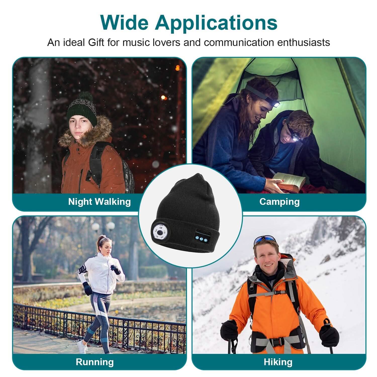 5.0 Wireless Beanie Hat with 3 Lighting Modes DailySale