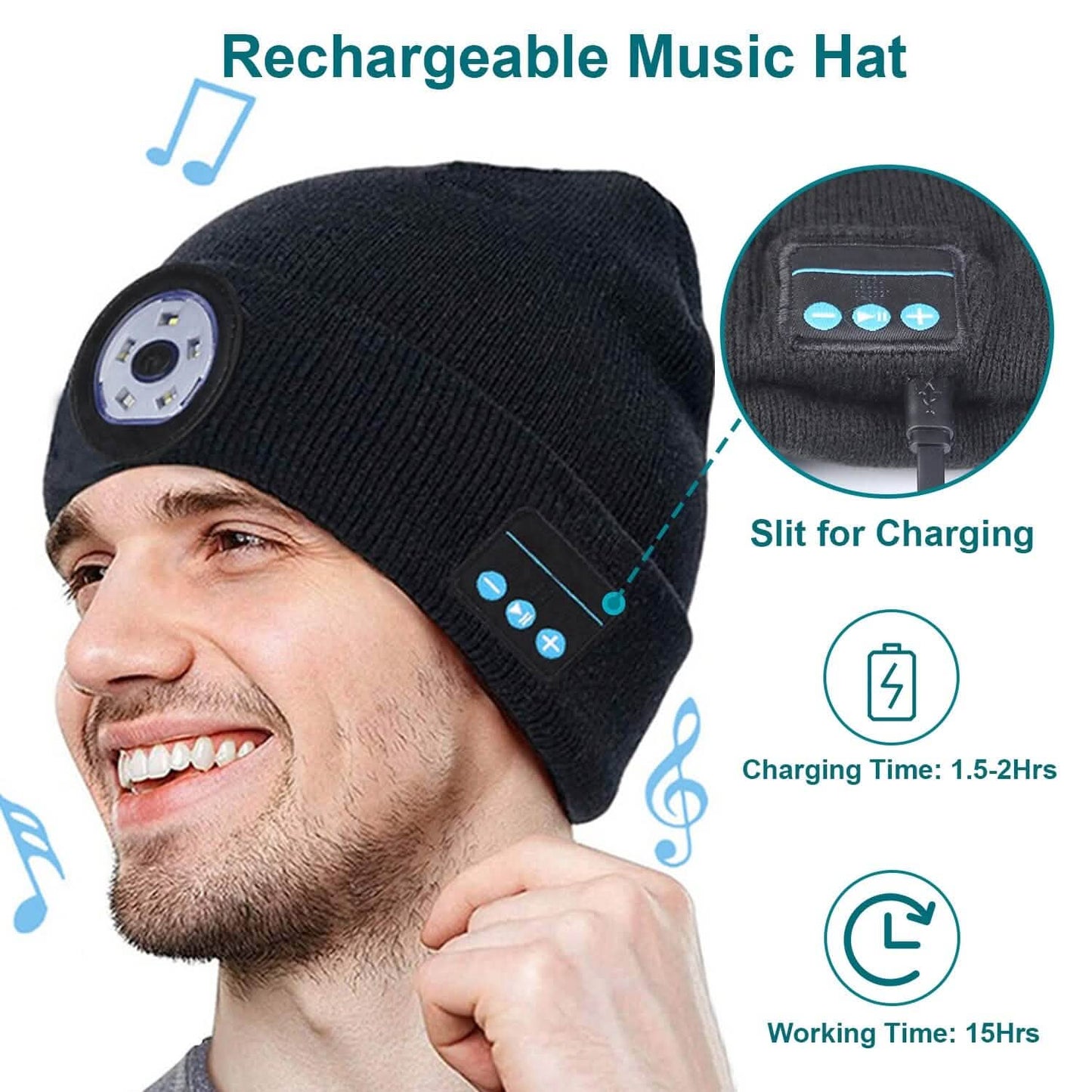 5.0 Wireless Beanie Hat with 3 Lighting Modes DailySale