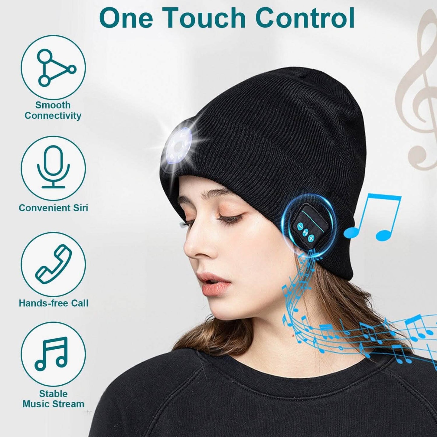 5.0 Wireless Beanie Hat with 3 Lighting Modes DailySale