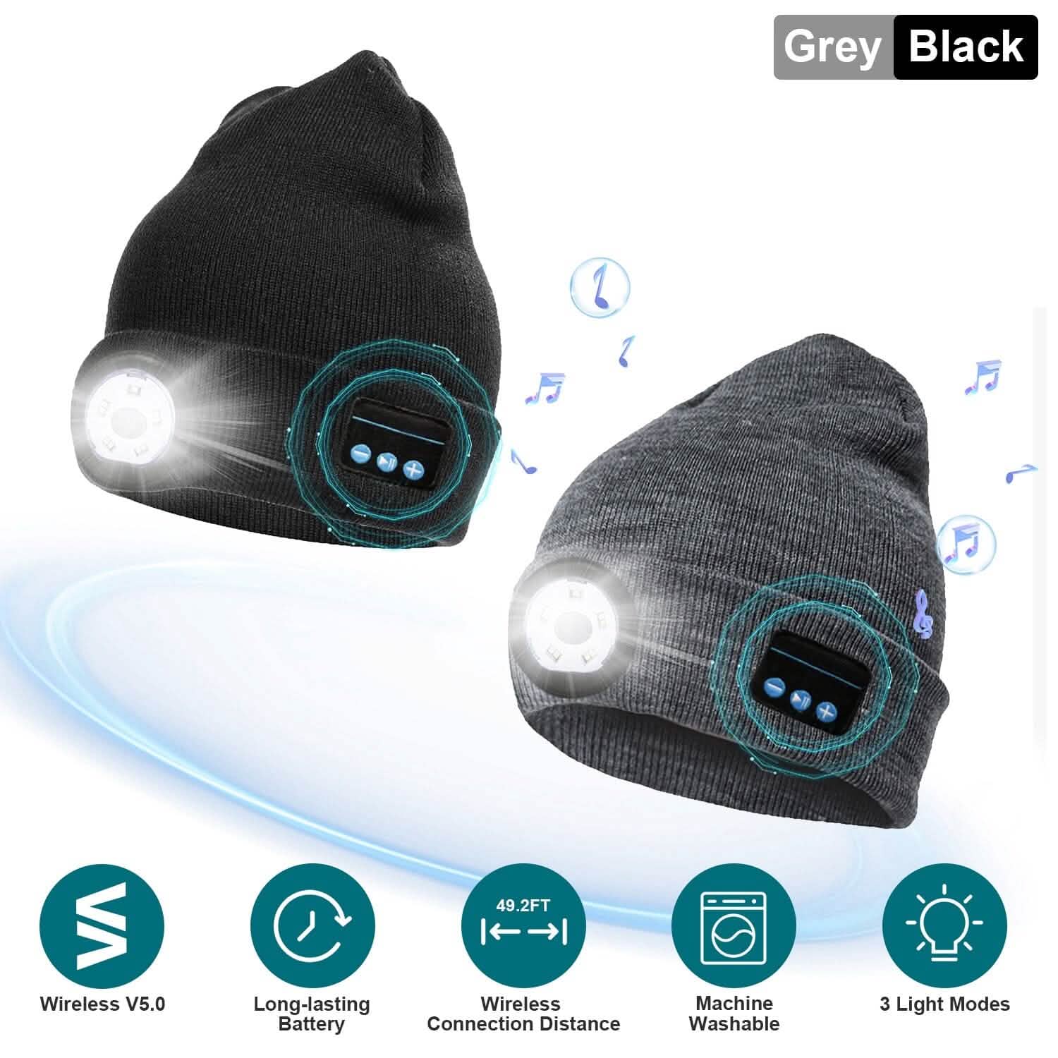5.0 Wireless Beanie Hat with 3 Lighting Modes DailySale