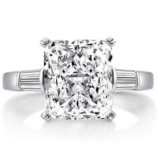 5.00 CTTW Square Brilliant Cut Tri Stone Engagement Ring DailySale