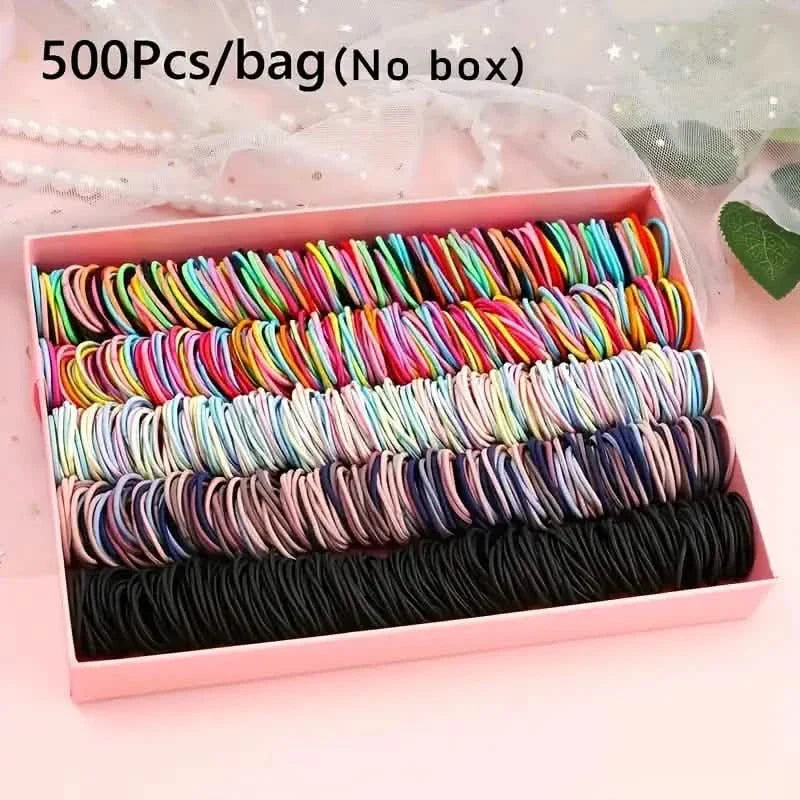 500-Pieces: Cute Elastic Hair Tie Polyester and Spandex Blend DailySale