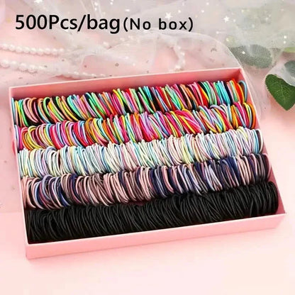 500-Pieces: Cute Elastic Hair Tie Polyester and Spandex Blend DailySale