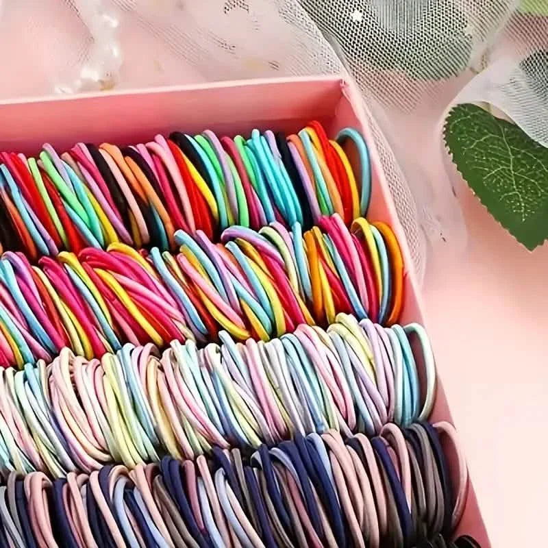 500-Pieces: Cute Elastic Hair Tie Polyester and Spandex Blend DailySale