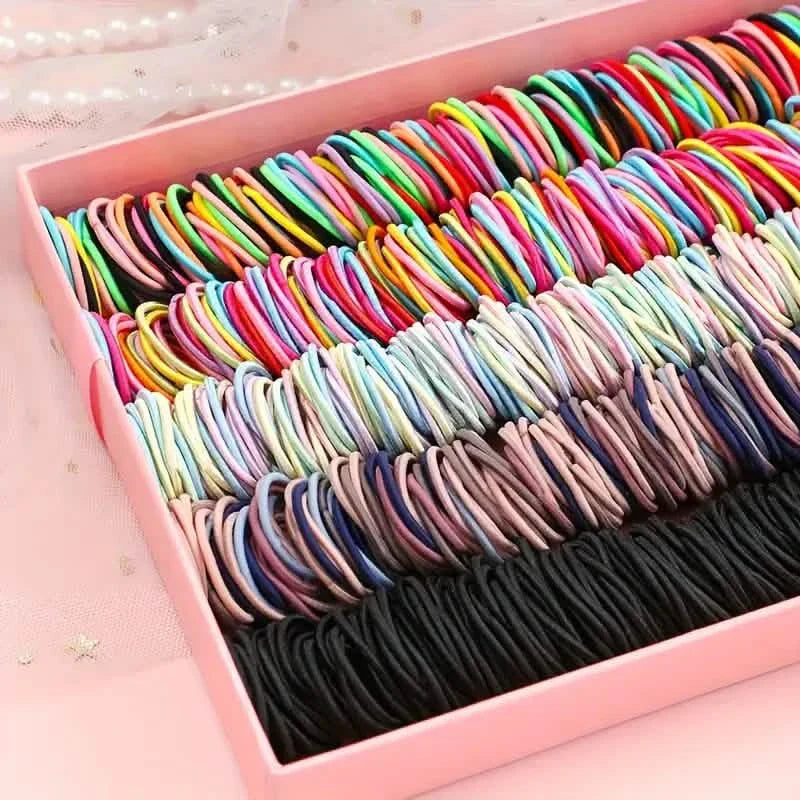 500-Pieces: Cute Elastic Hair Tie Polyester and Spandex Blend DailySale