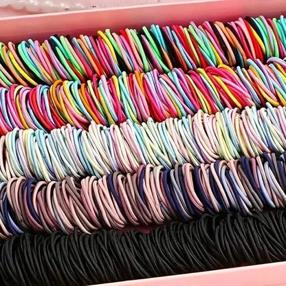500-Pieces: Cute Elastic Hair Tie Polyester and Spandex Blend DailySale