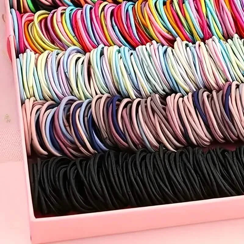 500-Pieces: Cute Elastic Hair Tie Polyester and Spandex Blend DailySale