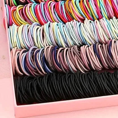 500-Pieces: Cute Elastic Hair Tie Polyester and Spandex Blend DailySale