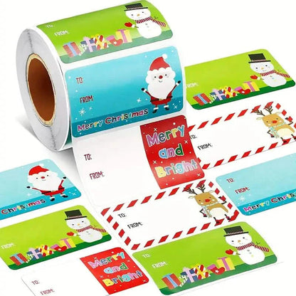 500-Pieces/Roll: Self Adhesive Tags Christmas Tags DailySale