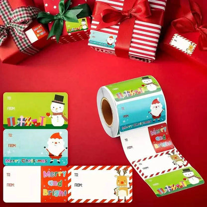 500-Pieces/Roll: Self Adhesive Tags Christmas Tags DailySale