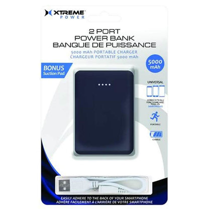 5000mAh 2 Port Black Power Bank DailySale
