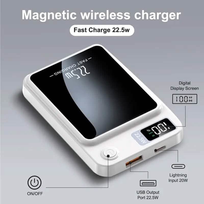 5000mAh Magnetic Wireless Charging Bank 22.5W Fast Charging DailySale