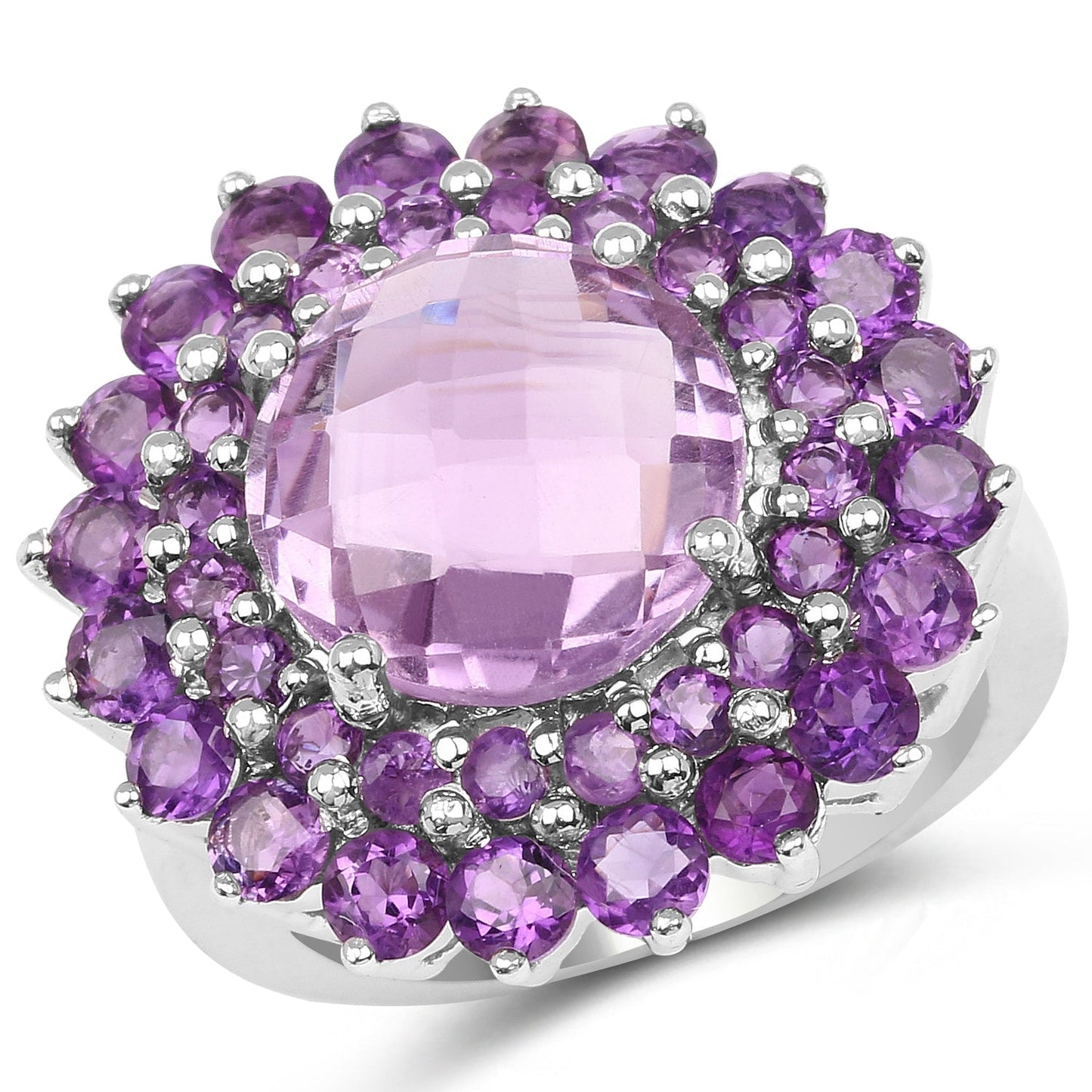 8.02 Carat Genuine Amethyst .925 Sterling Silver Ring Bids.com
