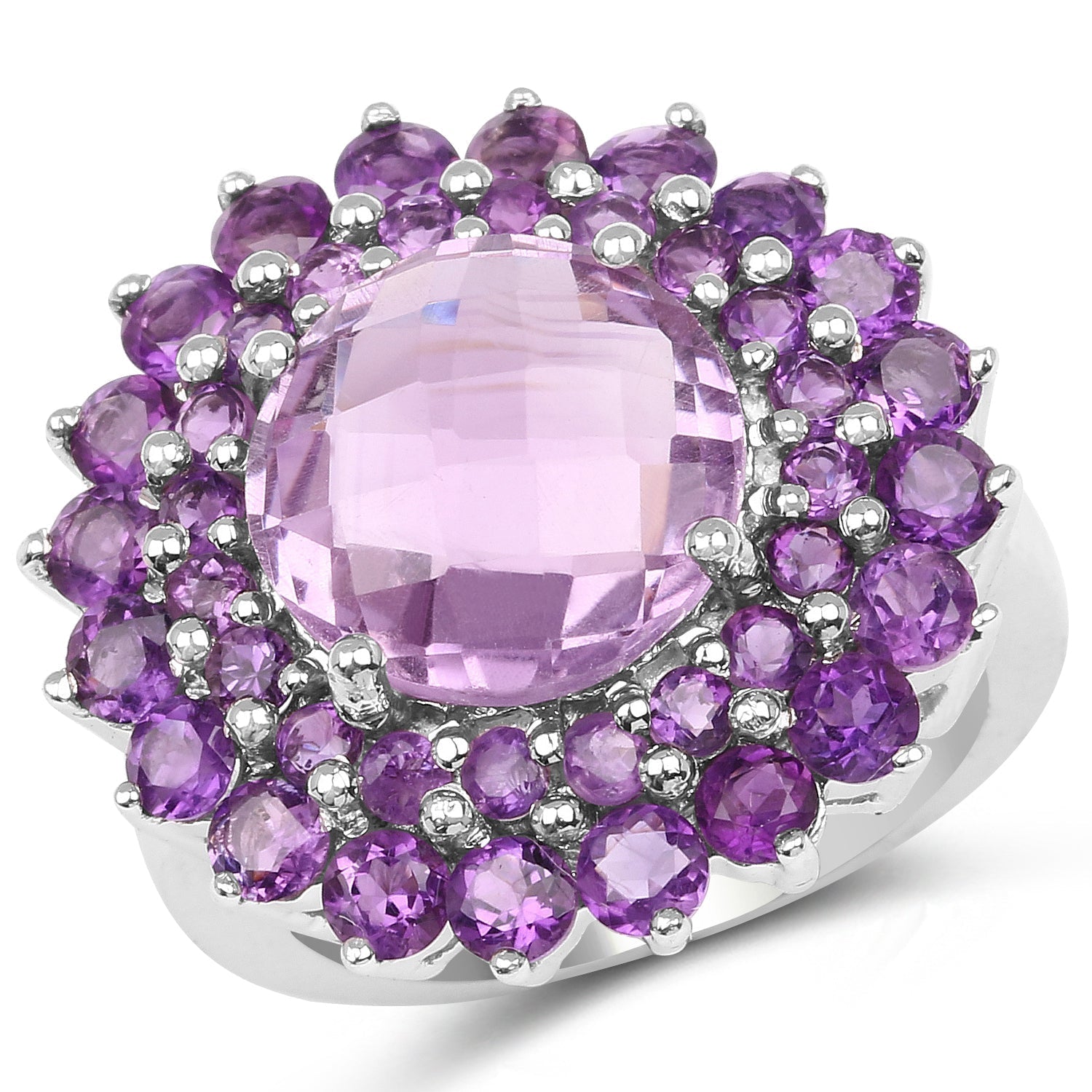 8.02 Carat Genuine Amethyst .925 Sterling Silver Ring Bids.com