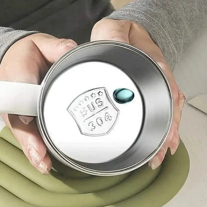 500ml Water Cup with Cover Sealing Silicone Ring Double-layer Leak-proof Drink Water Handle Stainless Coffee Insulated Cup DailySale