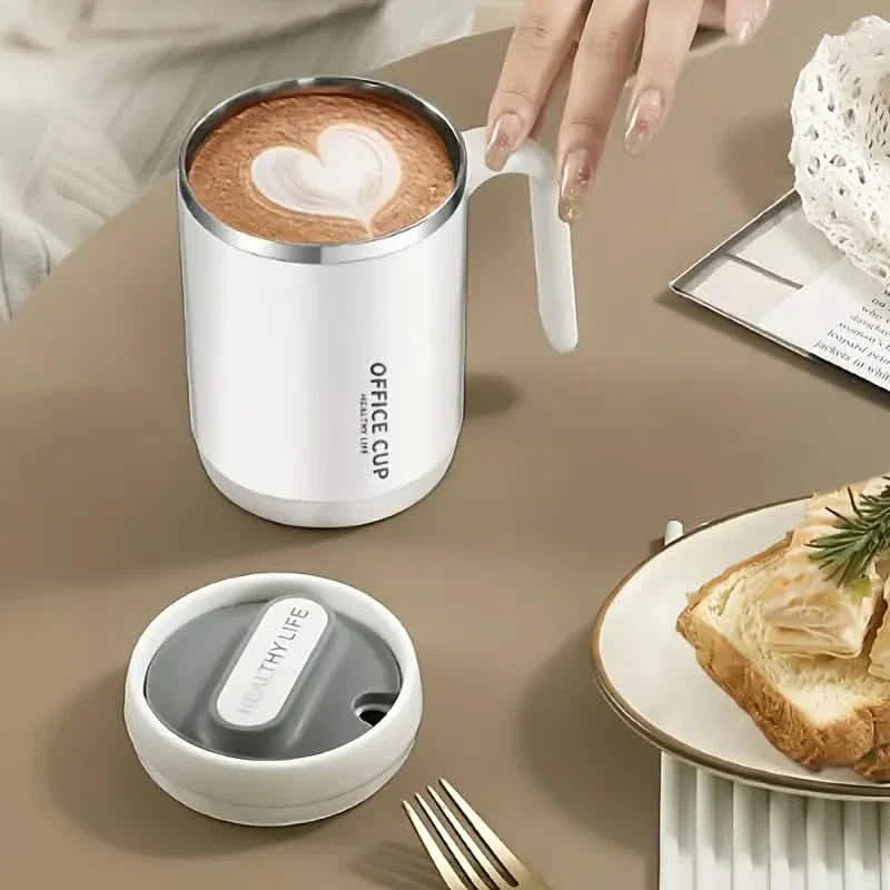 500ml Water Cup with Cover Sealing Silicone Ring Double-layer Leak-proof Drink Water Handle Stainless Coffee Insulated Cup DailySale