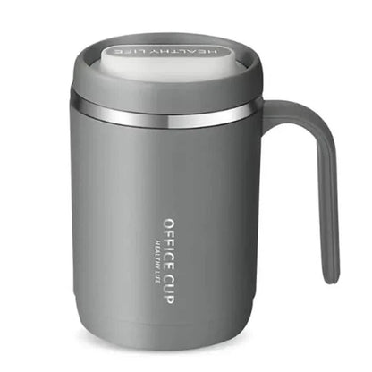 500ml Water Cup with Cover Sealing Silicone Ring Double-layer Leak-proof Drink Water Handle Stainless Coffee Insulated Cup DailySale