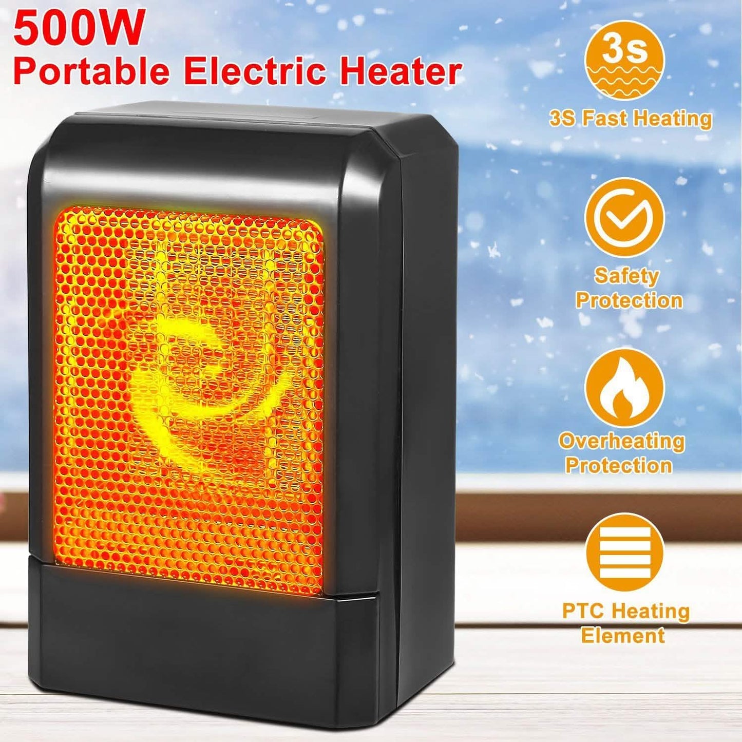 500W Ceramic Portable Electric Heater DailySale